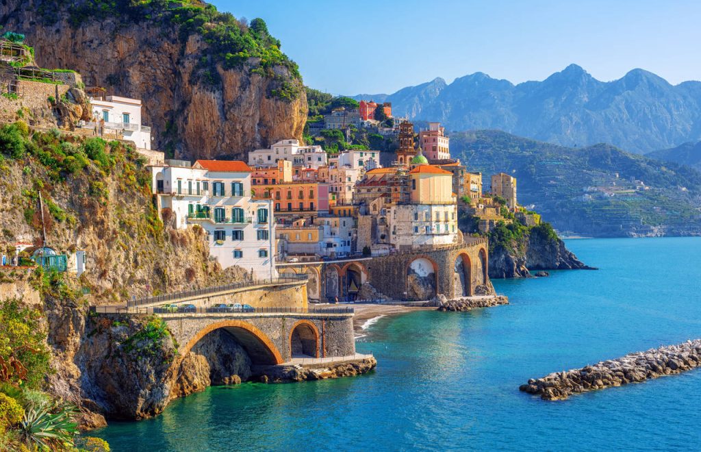 Atrani town by Amalfi on beautiful mediterranean Amalfi coast, Naples, Italy